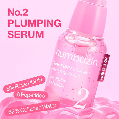 Numbuzin No.2 Serum Rose PDRN Collagen Plumping Serum 1.01 fl.oz