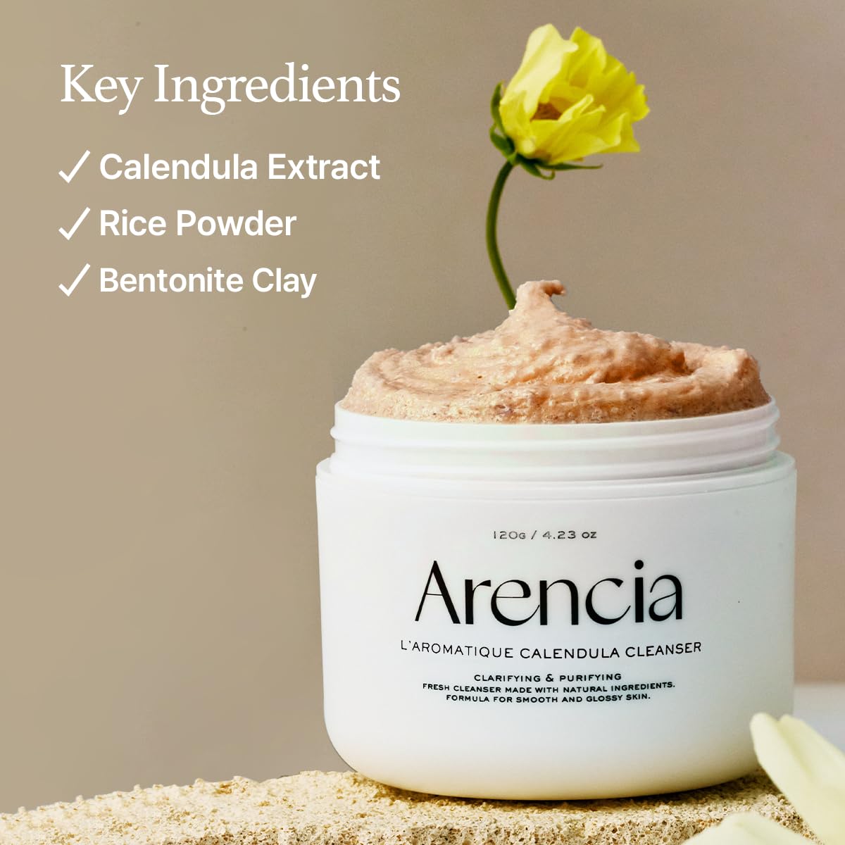 ARENCIA Calendula Rice Mochi Fresh Cleanser 120 Grams