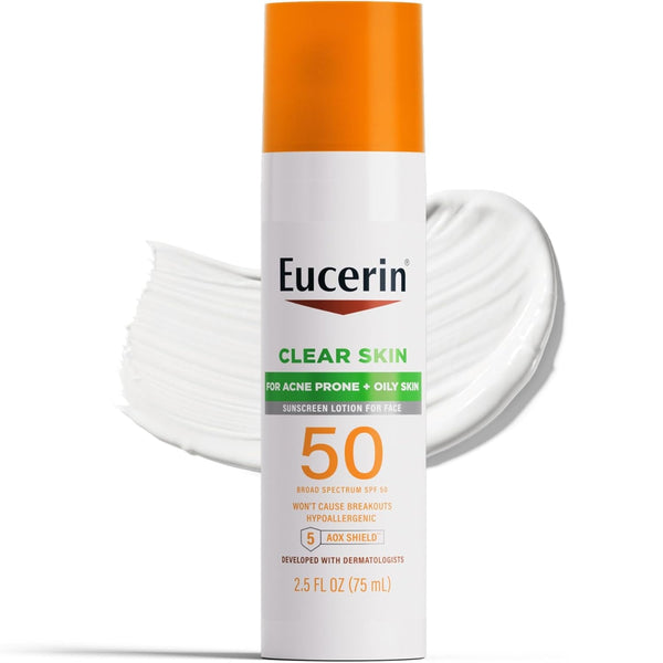 Eucerin Face Sunscreen SPF 50 – Oil Control & Matte Finish, 2.5 Oz