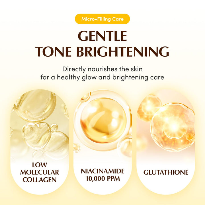 EQQUALBERRY Collagen Glow Up Mask - Niacinamide & Low Molecular Collagen for Brightening and Radiance Boosting | Korean Collagen Face Mask for Glass Skin, 4 Sheets, 1.01 OZ.