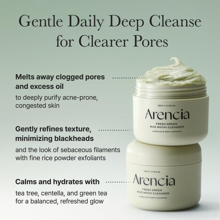ARENCIA Fresh Green Rice Mochi Face Cleanser 120 Grams