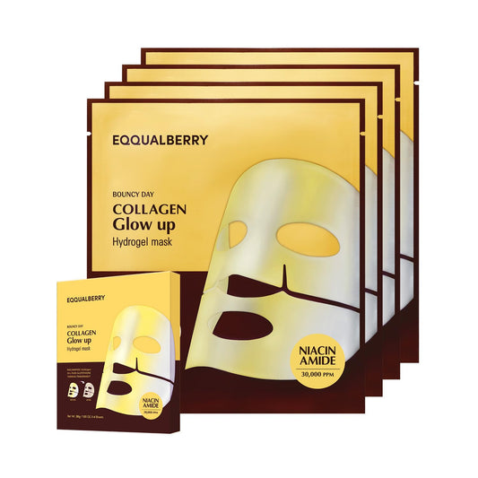 EQQUALBERRY Collagen Glow Up Hydrogel Mask (4 Sheets)