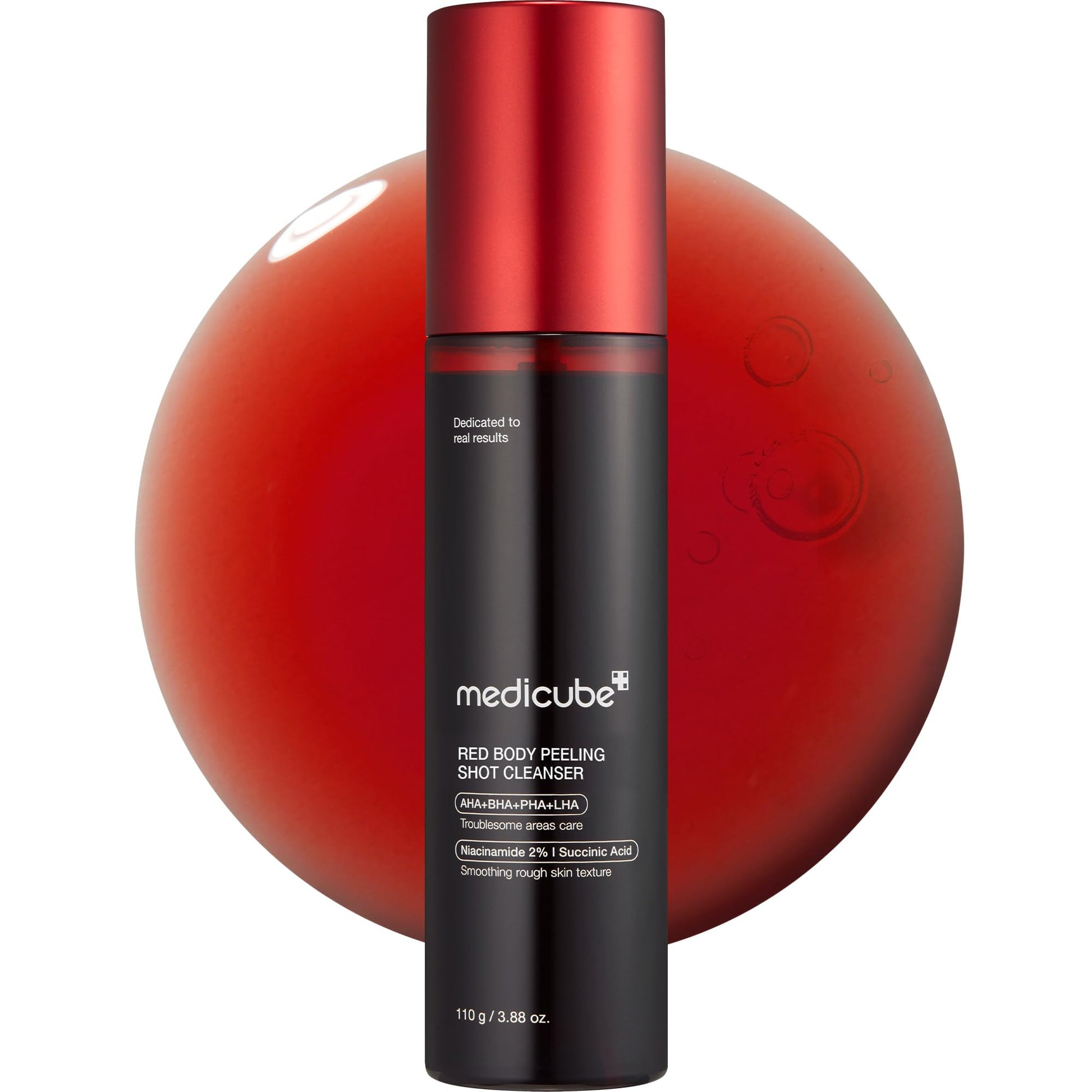Medicube Red Acne Body Peeling Shot, AHA + BHA Exfoliating Body Spray 110g