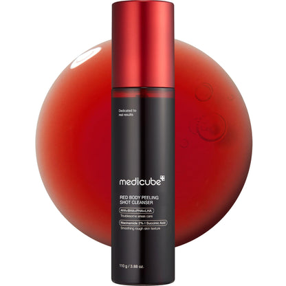 Medicube Red Acne Body Peeling Shot, AHA + BHA Exfoliating Body Spray 110g