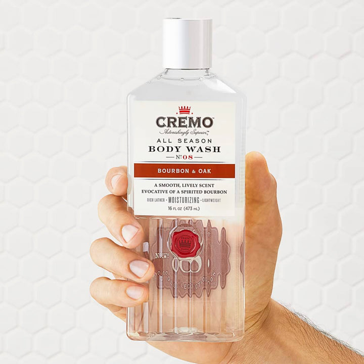 Cremo Bourbon & Oak Body Wash for Men, 16 Fl Oz