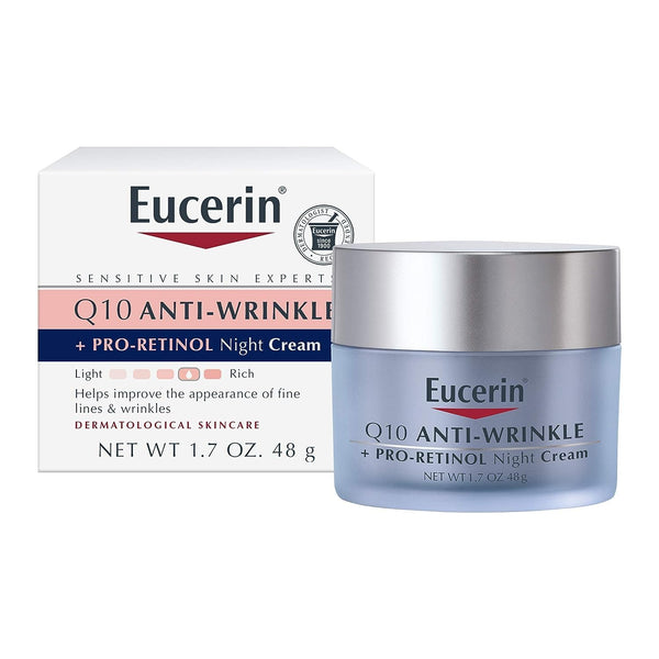 Eucerin, الوجه، تنشيط Q10، كريم ليلي، خالي من العطور، 1.7 أونصة سائلة (48 جم) 