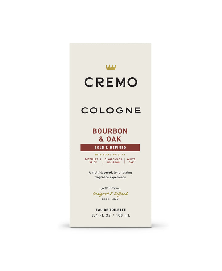Cremo Bourbon & Oak Cologne Spray For Men 3.4 Oz