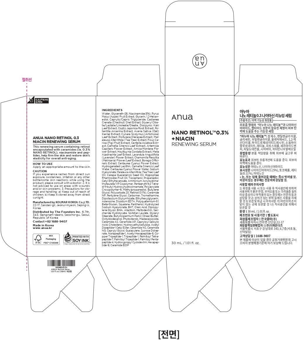 ANUA RETINOL 0.3% + NIACIN RENWEING SERUM 30ml