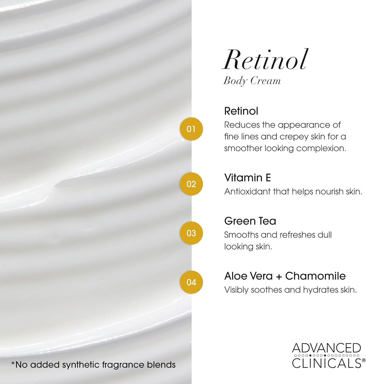 Advanced Clinicals Retinol Advanced Firming Cream 16oz