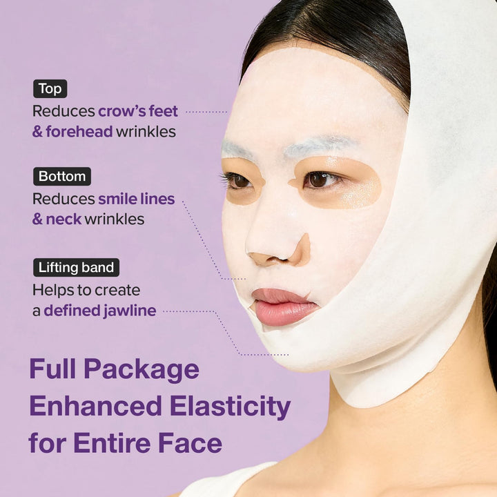 Numbuzin No.9 Sheet Mask NAD+ BIO Lifting-sil Full Face Mask - 4 Sheets + Lifting Band