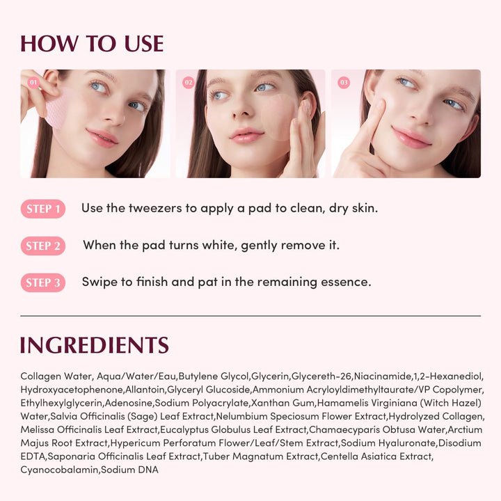 EQQUALBERRY Collagen Pore-Tight Up Gel Toner Pads – Korean Pore-Tightening Jelly Pad with Deep Absorption Collagen, Hydrating & Firming Formula, 4.73 FL.OZ. (140ml) / 60 Pads