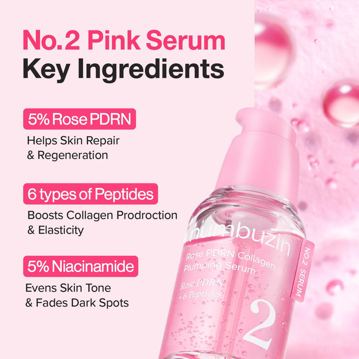 Numbuzin No.2 Serum Rose PDRN Collagen Plumping Serum 1.01 fl.oz