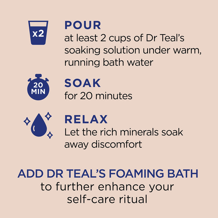 Dr Teal's Epsom Salt Magnesium Soaking Solution, Soften & Moisturize with Shea Butter & Almond Oil, 3 lbs