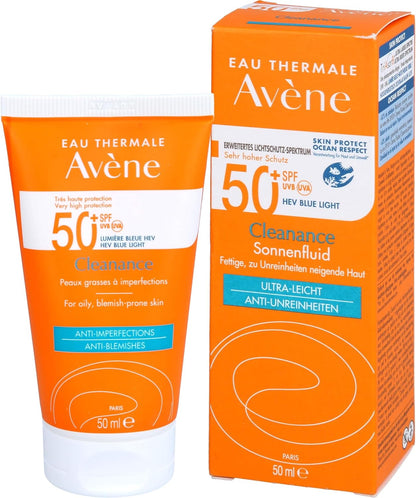 Eau Thermale Avene Very High Protection SPF50+ Cleanance Sunscreen for Oily, Blemish Prone Skin - 50ml Spray