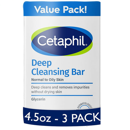 Cetaphil Deep Cleansing Face & Body Bar for All Skin Types (Pack of 3)