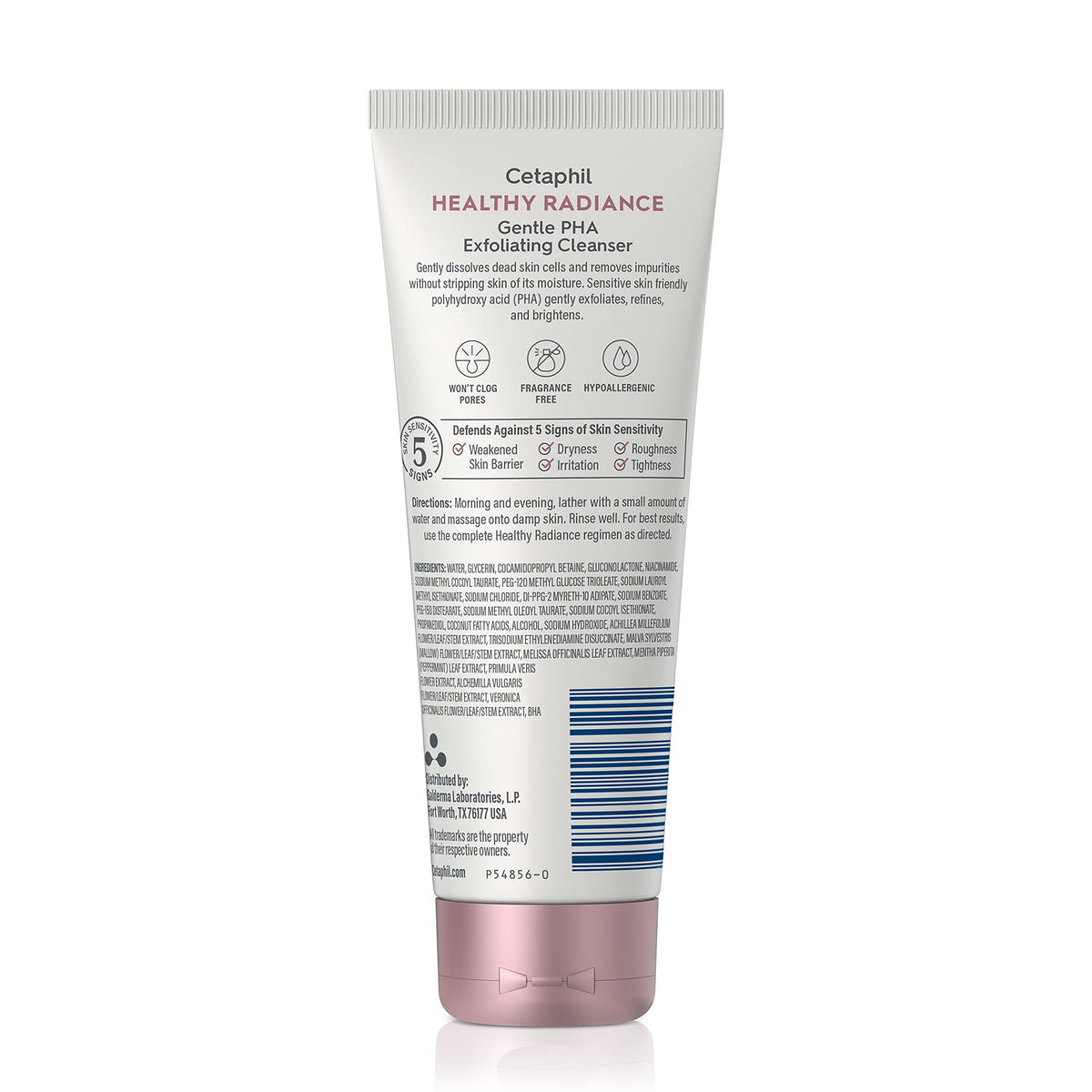 Tube of Cetaphil Healthy Radiance Gentle PHA Exfoliating Cleanser on a white background