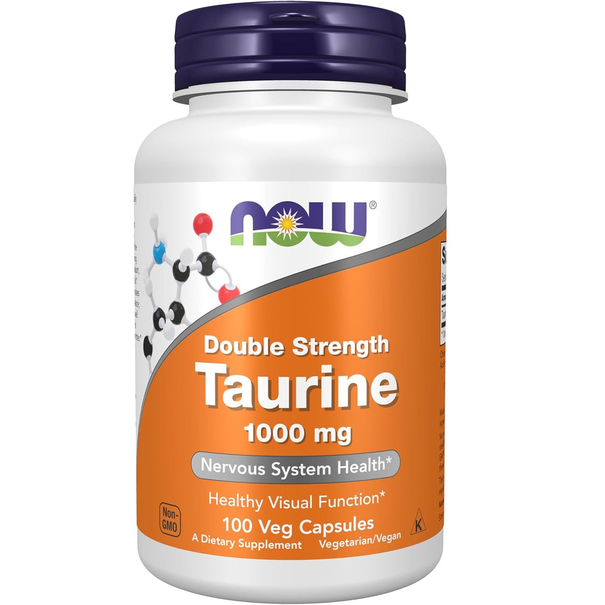 NOW Foods Double Strength Taurine Supplement Vitamin | 1000 Mg | 100 Veg Caps