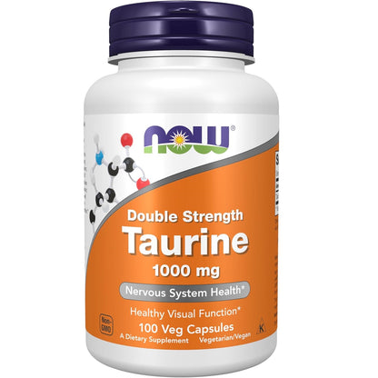 NOW Foods Double Strength Taurine Supplement Vitamin | 1000 Mg | 100 Veg Caps