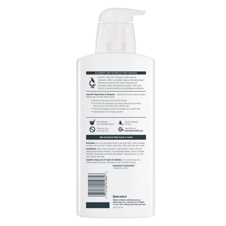 EUCERIN Baby Unscented Baby Shampoo and Body Wash 400 ml