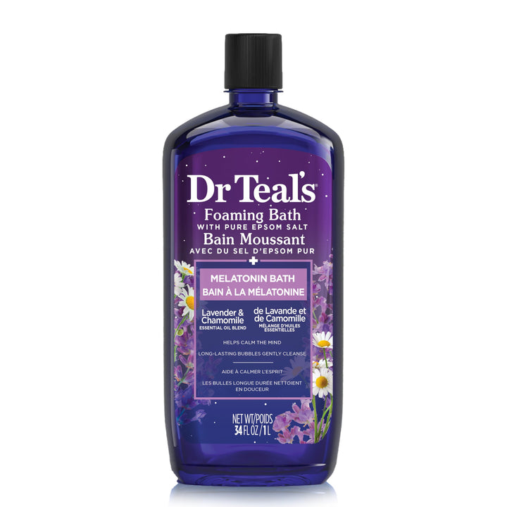 Dr Teal's Foaming Bath With Pure Epsom Salt Sleep Bath With Melatonin & Essential Oils 34 FL OZ