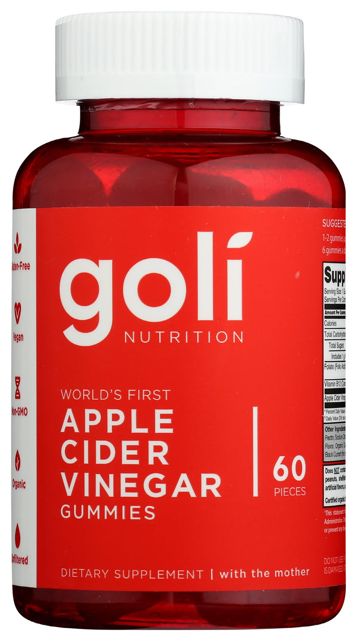 Goli Nutrition World's First Apple Cider Vinegar Gummies 60 Count