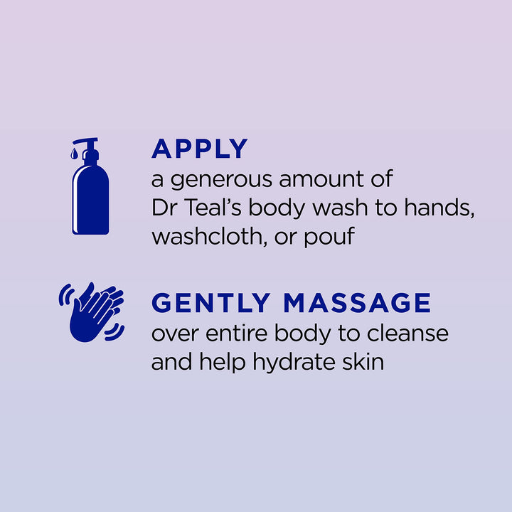 Dr Teal's Sleep Body Wash with Melatonin, Lavender & Chamomile & Essential Oil Blend, 24 fl oz.