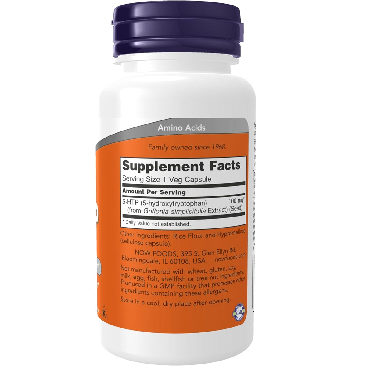 NOW Foods 5-Htp Supplement Vitamin | 100 Mg | 60 Veg Caps