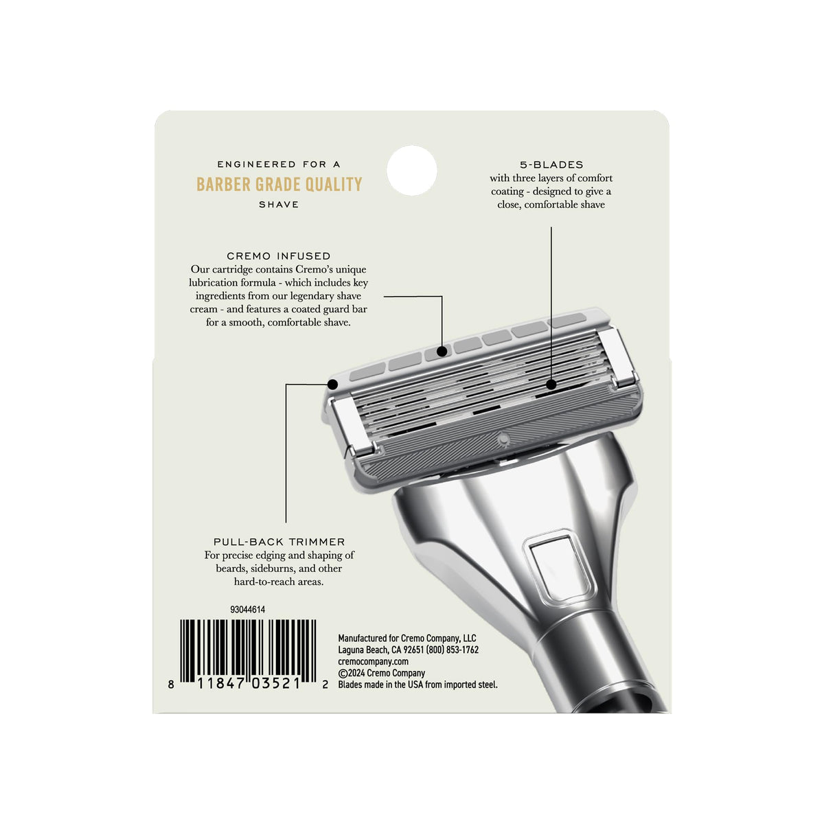Cremo Razor Refills for Men 4 Pack