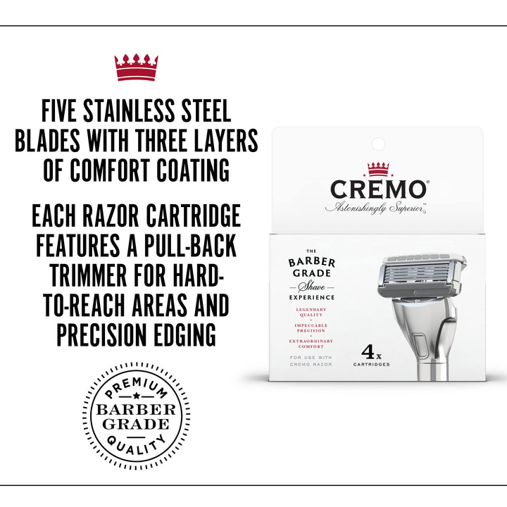 Cremo Razor Refills for Men 4 Pack