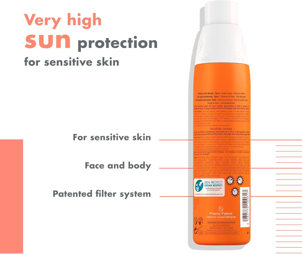 Avene Very High Protection SPF 50+ Spray, 200 ml