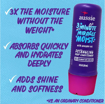 Aussie, 3 Minute Miracle Moist Deep Liquid Conditioner, 8 Oz