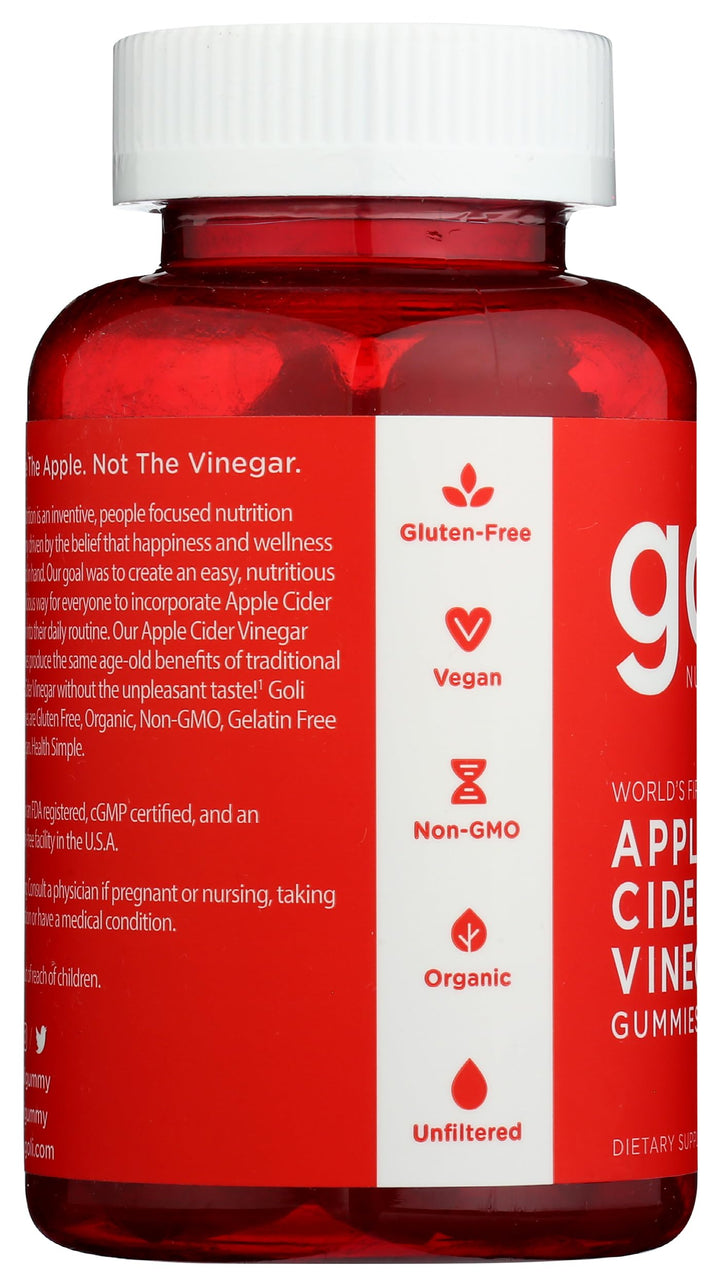 Goli Nutrition World's First Apple Cider Vinegar Gummies 60 Count