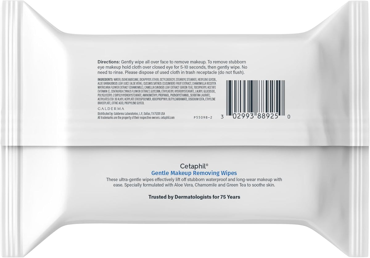 Cetaphil Gentle Makeup Removing Wipes 25 Count
