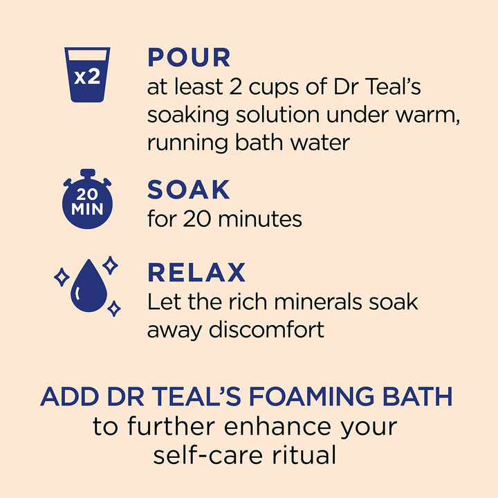 Dr Teal's Glow & Radiance with Vitamin C & Citrus Essential Oils Pure Epsom Salt Soaking Solution 3 LB