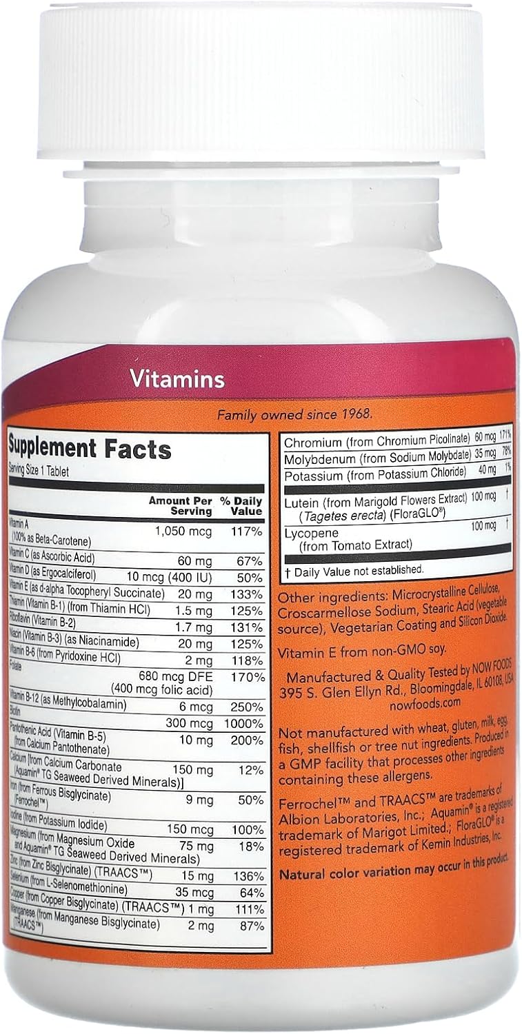 NOW Foods Daily Vits Multi Tabs (100 Tabs)