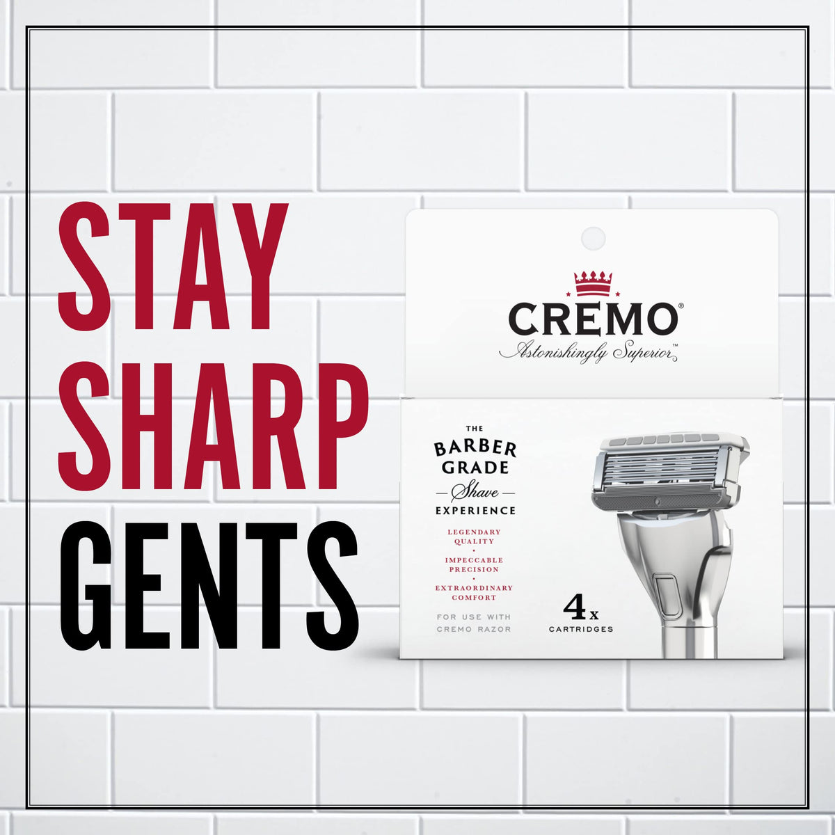 Cremo Razor Refills for Men 4 Pack