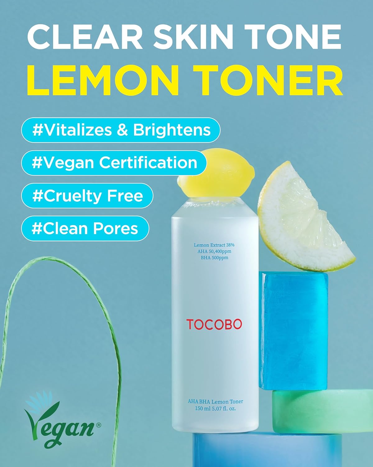 TOCOBO AHA BHA Lemon Facial Toner 5.07 fl oz / 150 ml