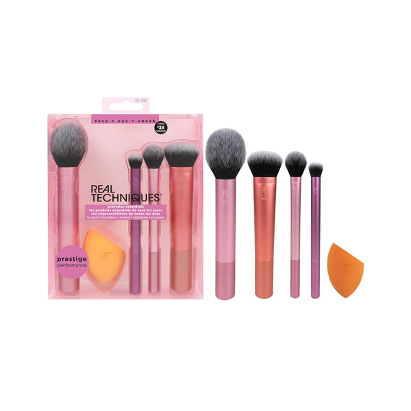 Real Techniques Everyday Essentials Brush Set – 5 Tools, Endless Looks