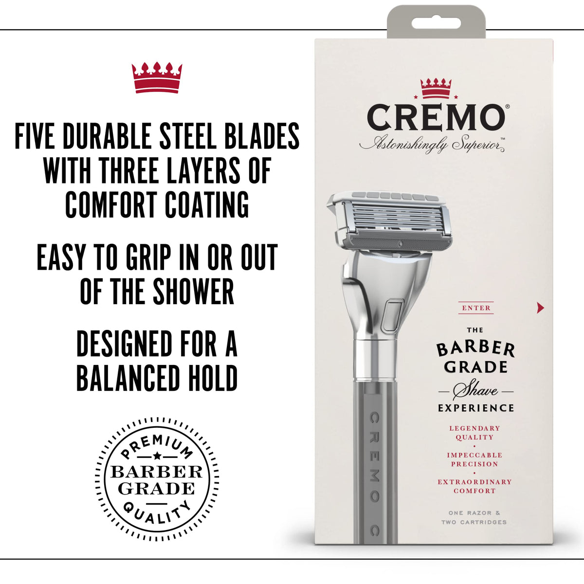 Cremo Astonishingly Superior Barber Grade Refillable System Razor