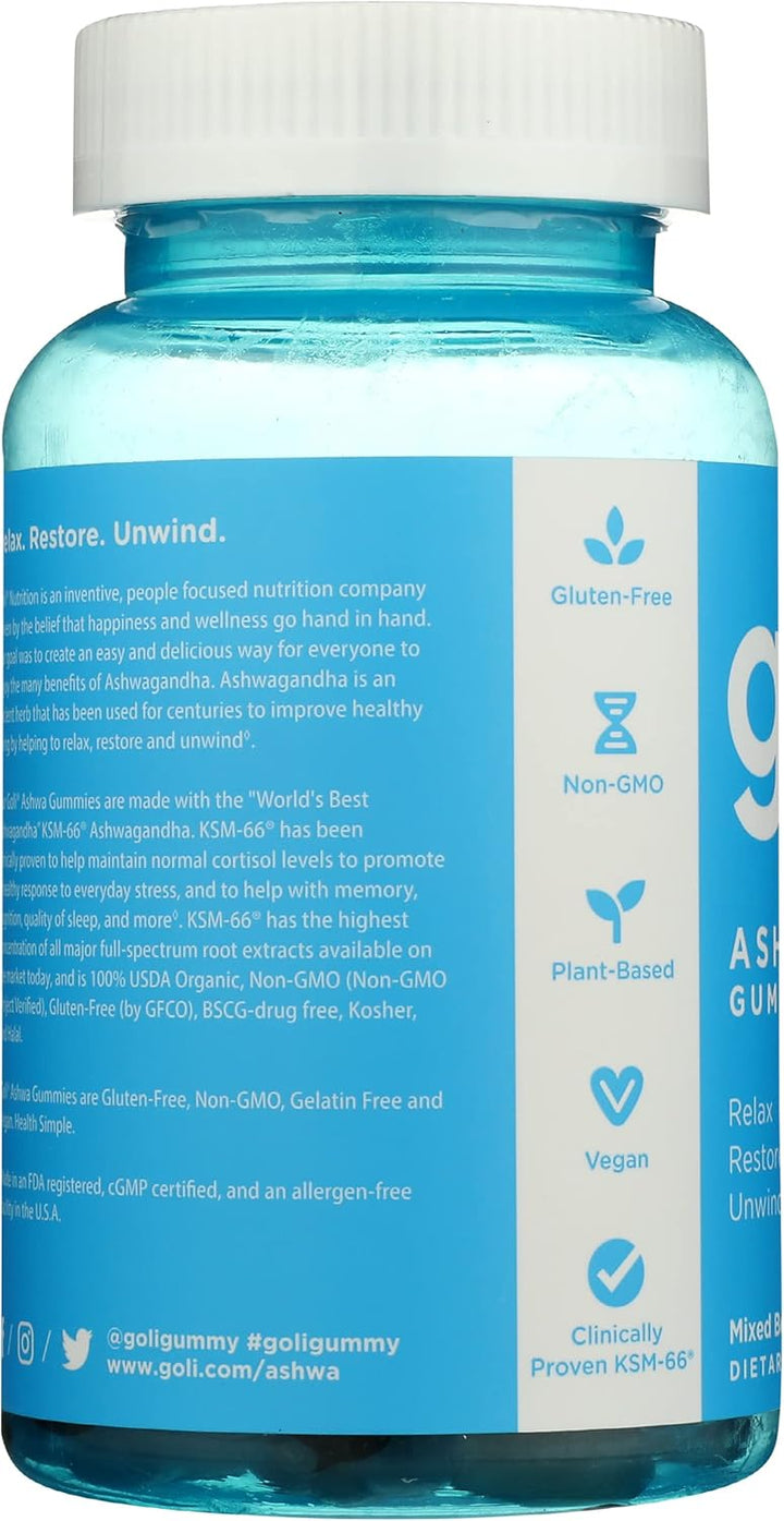 Goli Nutrition Ashwagandha Mixed Berry Dietary Supplement 60 Gummies