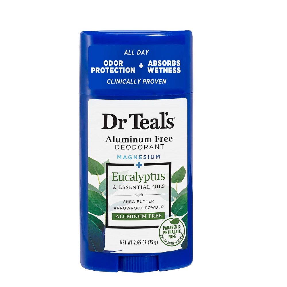 Dr Teal's Aluminum Free Deodorant - Eucalyptus - Paraben & Phthalate Free - 2.65 oz