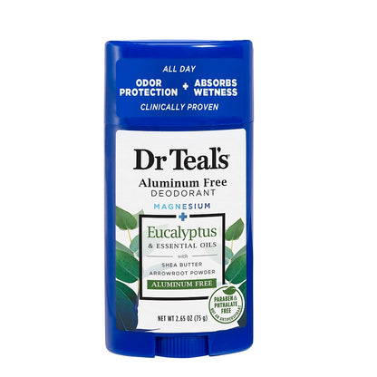 Dr Teal's Aluminum Free Deodorant - Eucalyptus - Paraben & Phthalate Free - 2.65 oz