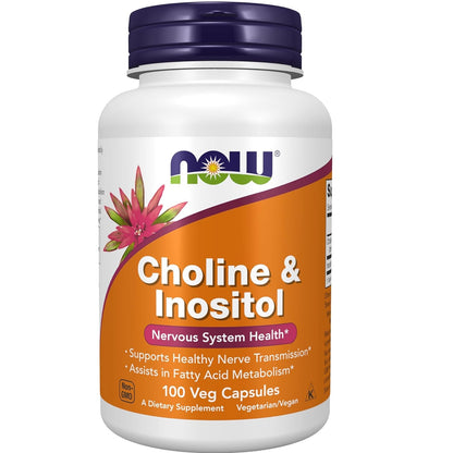 NOW Foods Choline & Inositol Vitamin | 100 Veg Caps