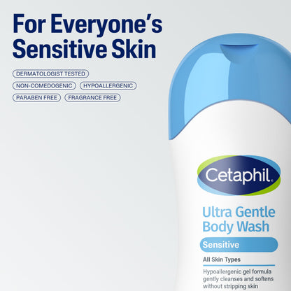 Cetaphil Ultra Gentle Refreshing Body Wash Fragrance Free 16.9oz (500 ml)