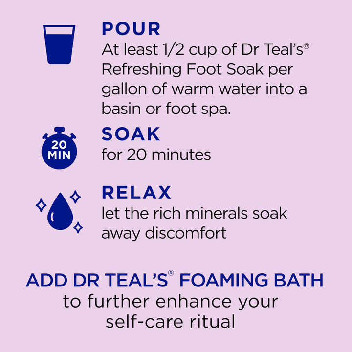 Dr Teal's Foaming Bath with Pure Epsom Salt, Soothe & Sleep with Lavender, 34 fl oz