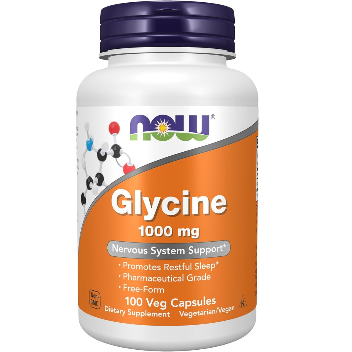 NOW Foods Glycine Supplement Vitamin | 1000 Mg | 100 Veg Caps
