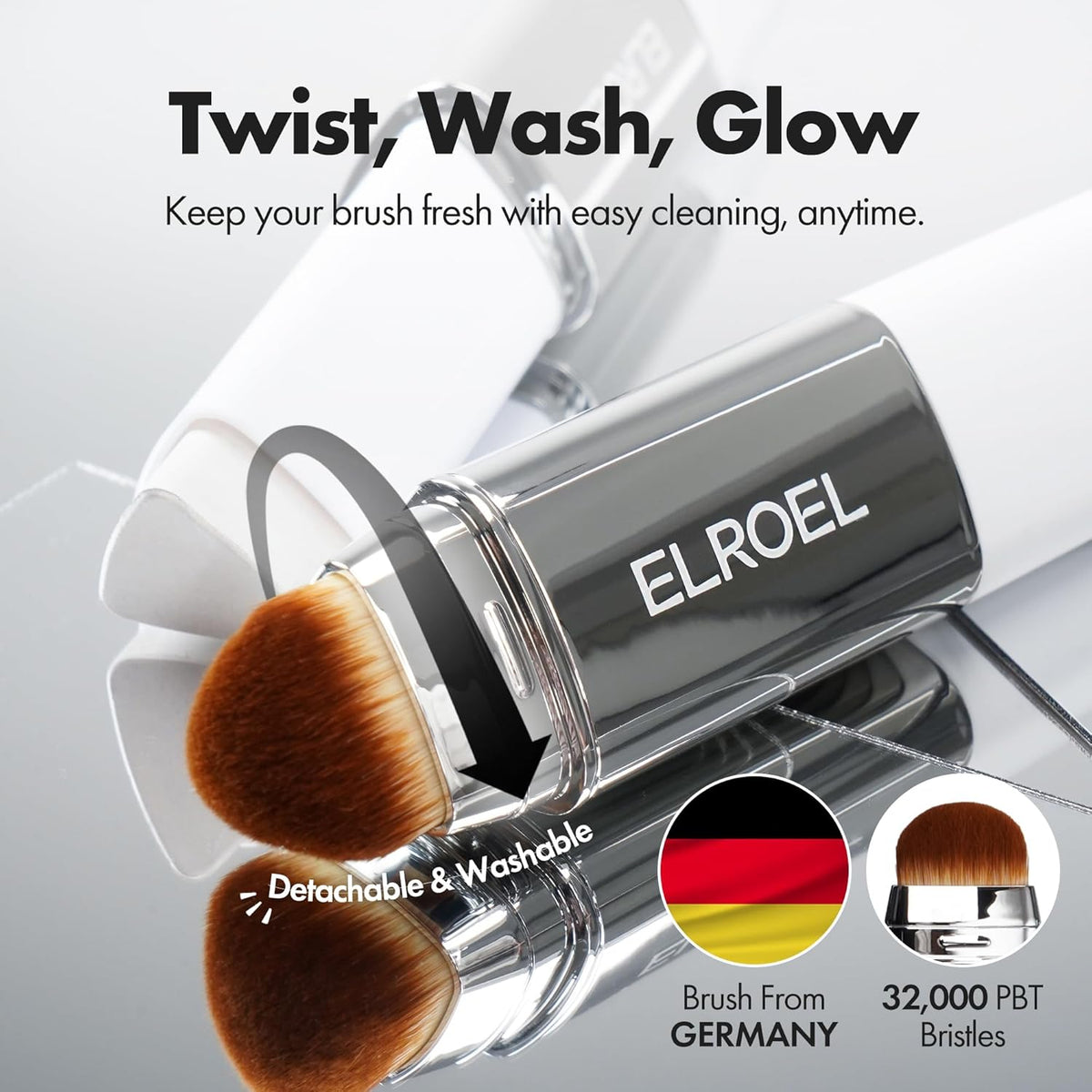 ELROEL Blanc Cover Cream Stick V White - Korean Colour Changing Foundation Stick (202 Natural)