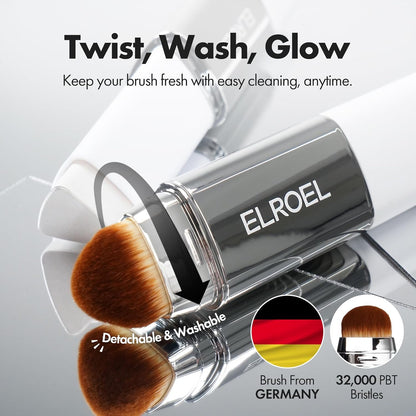 ELROEL Blanc Cover Cream Stick V White - Korean Colour Changing Foundation Stick (202 Natural)