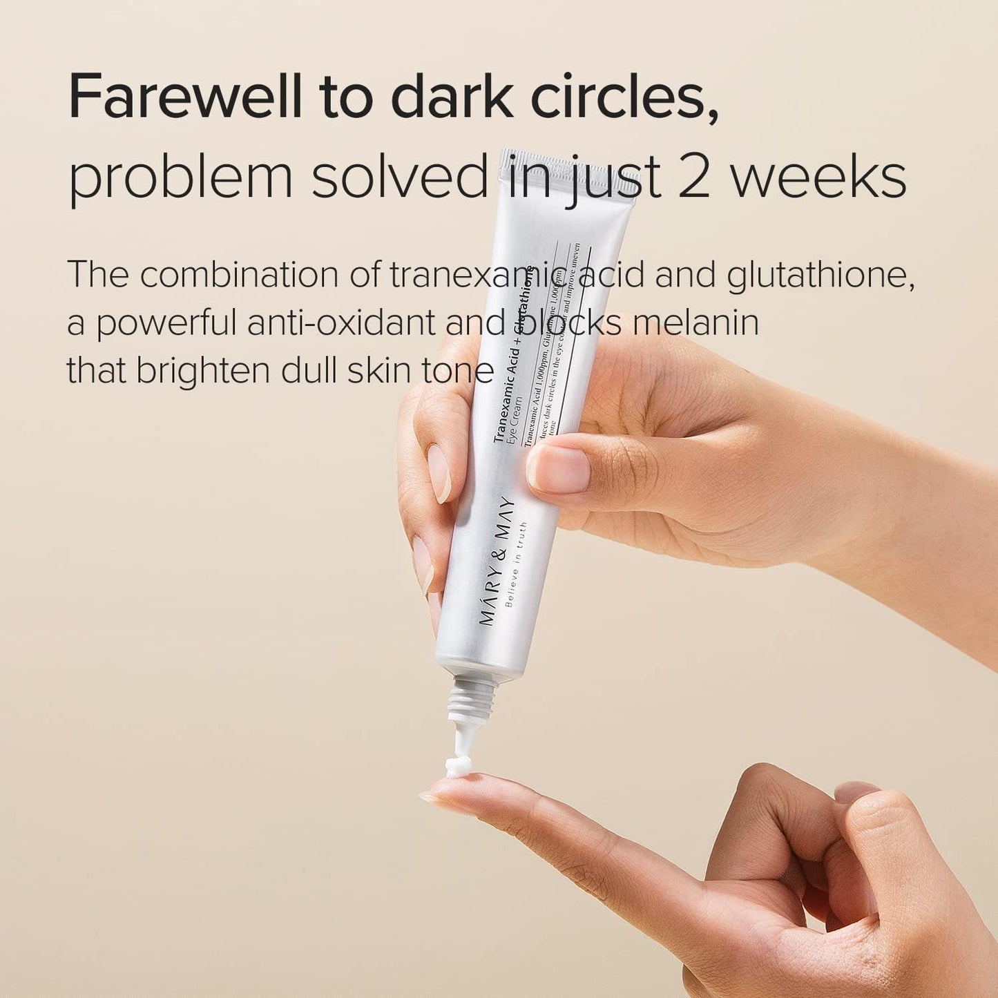Mary & May Tranexamic Acid + Glutathione Eye Cream, Tranexamic Acid 1.05 Fl Oz / 30ml