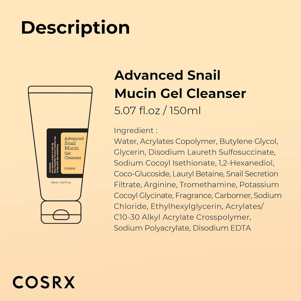 Cosrx Advanced Snail Mucin Gel Cleanser 150 Ml